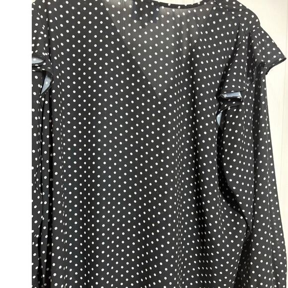 Draper James x Eloquii Women 20 Polka-Dot V-Neck Button Down Professional Top - Picture 7 of 9